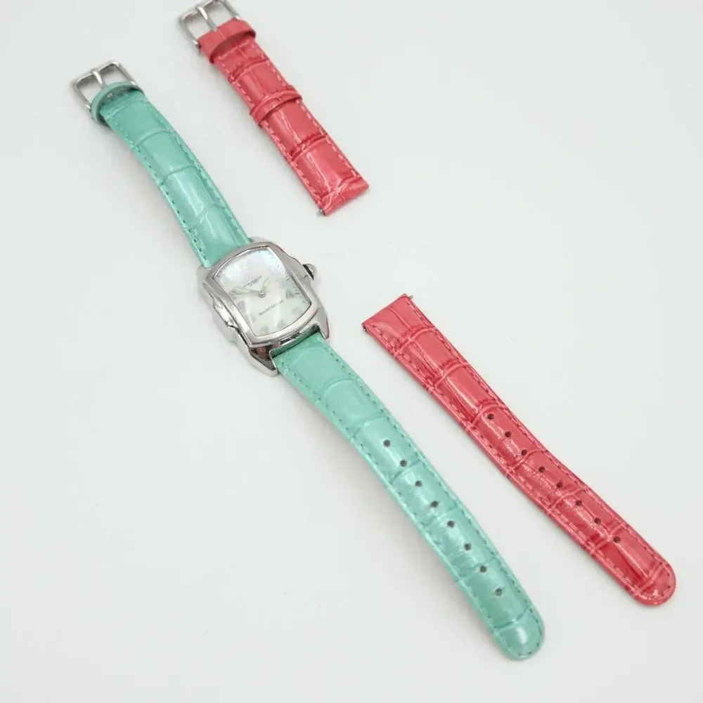 Invicta Silver Tone Women's Watch 29mm MOP Dial Extra Leather Strap New Battery